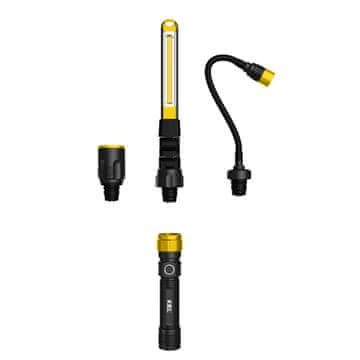 slomart PLASTROL Multi-tip Flashlight LED svetilka, 190-350 lm, USB-C