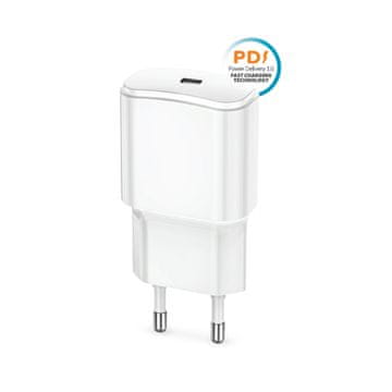 Forever Forever PD QC TC-01 Mrežni polnilnik 1x USB-C 20W, bel