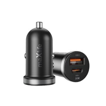 maXlife Maxlife ładowarka samochodowa pd qc mxcc-05 1x usb-c 1x usb 35w czarna
