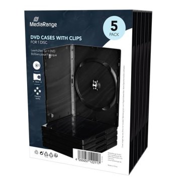MediaRange Ovitek za 1 DVD 14 mm črn - 5 kosov