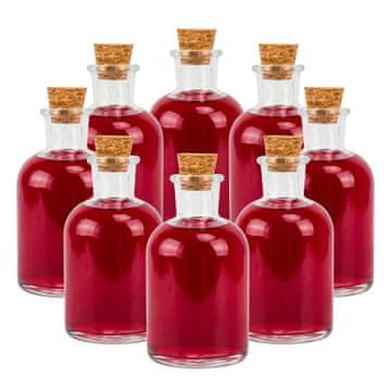 Northix Komplet 8 stekleničk z zamaški – 150 ml, okrogle