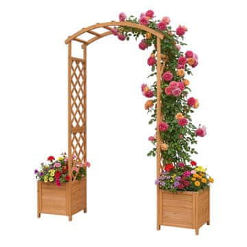 Northix Leseni vrtni lok z sadilniki, jelka, 206x180x40 cm
