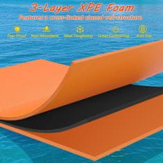Northix Plavajoča vodna blazinica, 3-slojna pena XPE, 83 x 26 palcev, oranžna