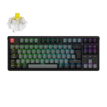 Keychron C3 Pro žična mehanska tipkovnica, TKL 80%, banana stikala, črna (C3PX-H4-UK)