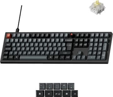 Keychron V6 8K žična mehanska tipkovnica, 100 % full-size, banana stikala, črna (V6W-D4-UK)