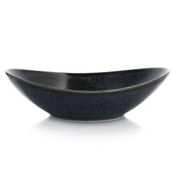 DUKA Globok krožnik TIME BLACK 22 cm grafitni porcelan