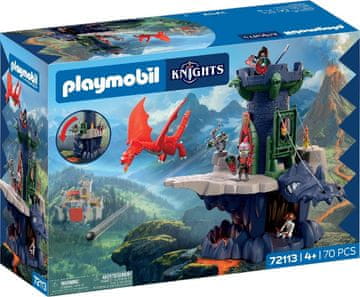 Playmobil Knights komplet igrač Zmajev viteški stolp 70 kosov 72113 (4008789721136)