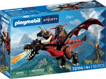 Playmobil Knights Črni zmaj 18-delni komplet igrač 72114 (4008789721143)