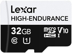 Lexar Pomnilniška kartica High-Endurance microSDHC 32 GB UHS-I (LMSHGED032G-BCNNG)