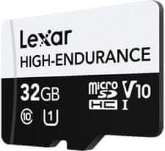 Lexar Pomnilniška kartica High-Endurance microSDHC 32 GB UHS-I (LMSHGED032G-BCNNG)