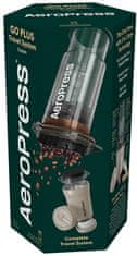 Aeropress Go Plus komplet kavni aparat + termo vrček + papirnati filtri 45 kosov + zložljivo mešalo + merilna skodelica za smetano 300 ml (85276082523)