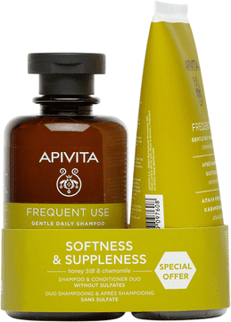 Apivita šampon za mehkobo in prožnost 250 ml + balzam 150 ml (5201279103057)