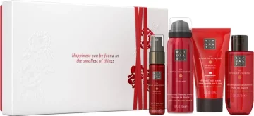 Rituals The Ritual Of Ayurveda Majhen set 2025 Meglica za lase in telo 20 ml + Olje za prhanje 75 ml + Krema za telo 70 ml + Gel-pena za prhanje 50 ml (8719134201512)