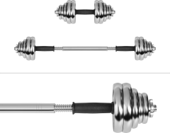 BE Rebel Active kromirane litoželezne nastavljive uteži v torbici z drogom, komplet 30 kg RBA-2326-30 (5901890122139)