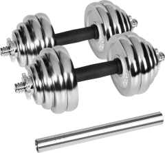 BE Rebel Active kromirane litoželezne nastavljive uteži v torbici z drogom, komplet 30 kg RBA-2326-30 (5901890122139)