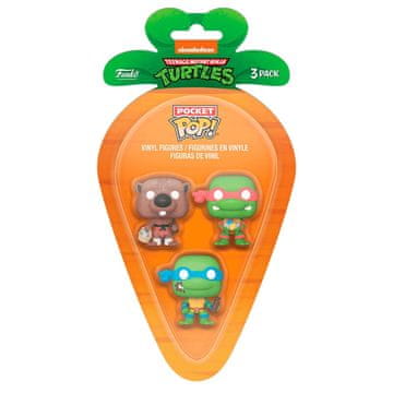 Northix Komplet žepnih POP figuric Ninja Turtles Splinter Leonardo Raphael