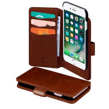 Sign Wallet Case 2-v-1 za iPhone 6/6S/7/8 Plus - rjava