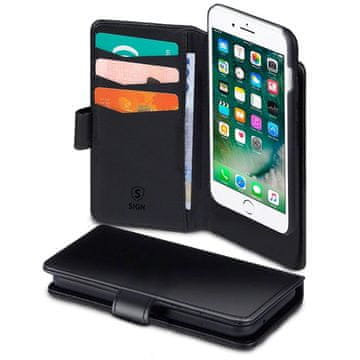 Sign Wallet Case 2-v-1 za iPhone 6/6S/7/8 Plus - črn