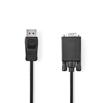 Nedis VGA kabel | DisplayPort moški | VGA moški | Ponikljano | Največja ločljivost: 1080p | 2,00 m | Okrogla | PVC | Črna | Oznaka
