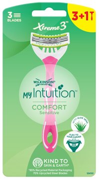 Wilkinson Sword Brivnik za enkratno uporabo za ženske My Intuition Comfort Sensitive 3 + 1 kos