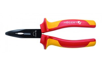 Hoegert Podaljšane klešče ukrivljene 160 mm 1000 V VDE