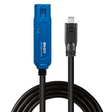 Lindy LINDY 43381 USB kabel, USB C na USB A, 8m, črn/modr