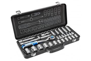 Hoegert Set nasadnih ključev 1/2" 29-delni. CrV/CrMo. z ragljo 72 zob