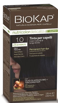 BioKap DELICATO RAPID barva za lase - 1.0 Natural Black 135 ml