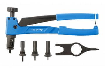 Hoegert Klešče za vtisne matice 250mm. 4 nastavki M3-M6