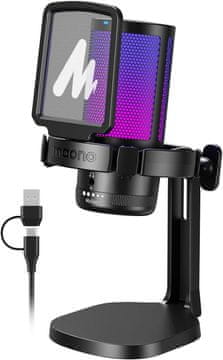 Maono MAONO USB gaming mikrofon, odstranjevanje šuma, Mute, Gain, Monitoring