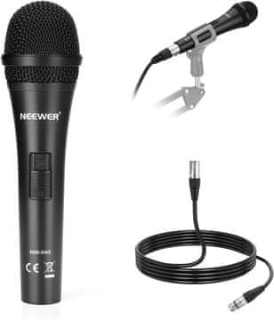Neewer NEEWER NW-040 dinamični vokalni mikrofon, kardioidni, XLR, kovinski