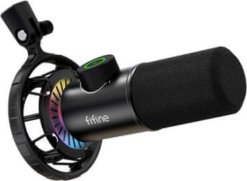 Fifine FIFINE USB-C mikrofon z RGB, za PC, PS4/PS5, MAC