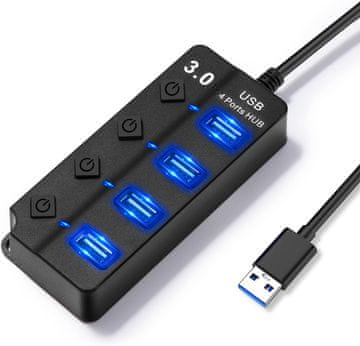 slomart Hoppac USB Hub, 4 porta, 1x USB 3.0 in 3x USB 2.0