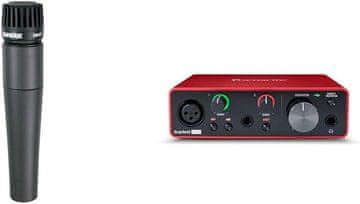 Shure Shure SM57 dinamični vokalni mikrofon & Focusrite Scarlett Solo USB audio vmesnik