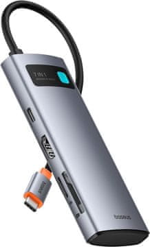 BASEUS Baseus USB-C Hub 7-v-1, 4K@60Hz HDMI, 100W PD, 3x USB 3.0