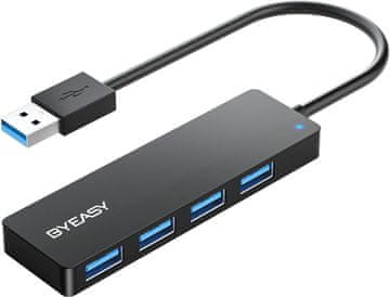 slomart BYEASY USB 3.0 Hub, 4-Portni ultra tanek razdelilnik za MacBook, iMac