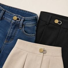 HOME & MARKER® Podaljšek za gumb na hlačah, raztegljiv podaljšek pasu, brez šivanja, za kavbojke in nosečniška oblačila, 10 kosov | BUTTONEX BRONZA