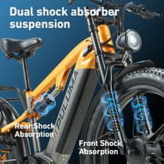 UNBRANDED PULUMA PH003 terensko električno fat bike kolo, dvojni motor 2 × 1000 W, baterija 48 V 20 Ah, 26 × 4,0" pnevmatike in polno vzmetenje