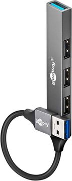 Goobay goobay 4-Portni USB 3.2 Slim razdelilnik (5 Gbit/s) - tanki adapter