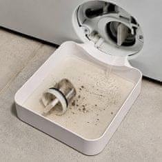 HOME & MARKER® Odtočni pladenj za filter pralnega stroja, za zbiranje vode pri čiščenju odtočne črpalke, 17,8 × 17,8 × 5 cm | DRIPTRAP