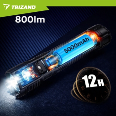 Trizand Zoom LED ročna polnilna svetilka, 800 lm, 5000 mAh (00026950)