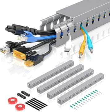 slomart Aocii Kabelkanal-Raceway-Kit - Odprti utori za TV kable, komplet