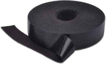Digitus DIGITUS Kavelj in zanka (Velcro) trak za kable, 20 mm, 10m rola, črn