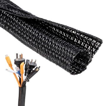 Schwarz Kabelski Šlauf - 3m, črn, 12-20mm, samodejno zapiranje za PC, avto