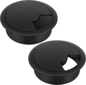 slomart Bolatus 2x Kabelska uvodna cev za pisalno mizo - 60mm, črna