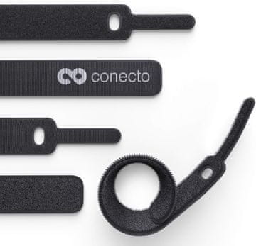 slomart conecto Klett kabelski vezi - 10cm - črni