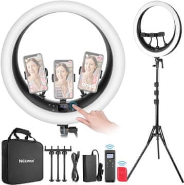 Neewer NEEWER RP19H 19" LED Ring luč s stativom in 3 držali za telefon