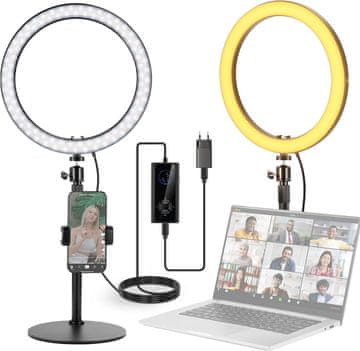 Neewer NEEWER 12" LED Ring luč z USB, stojalom in držalom za telefon