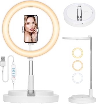 slomart TARION 11.8" LED Ring Light s stativom in držalom za mobilni telefon