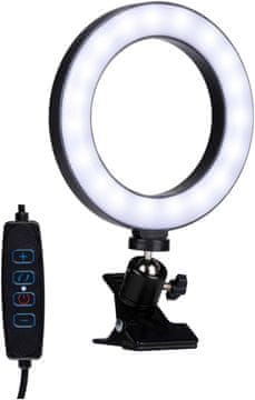 Grundig GRUNDIG obročno svetilo za telefon, Ø15,6cm, s 48 LED, tripod